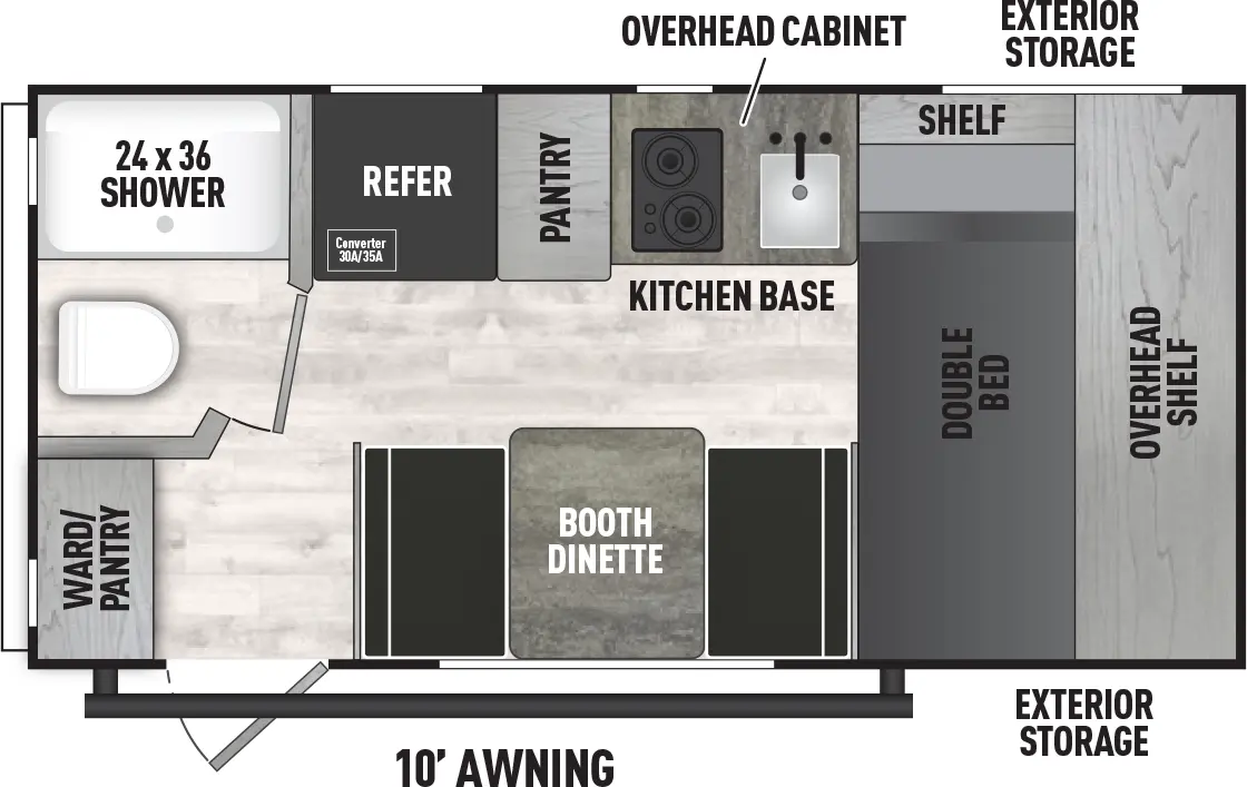 Clipper Travel Trailers 16CFB Floorplan